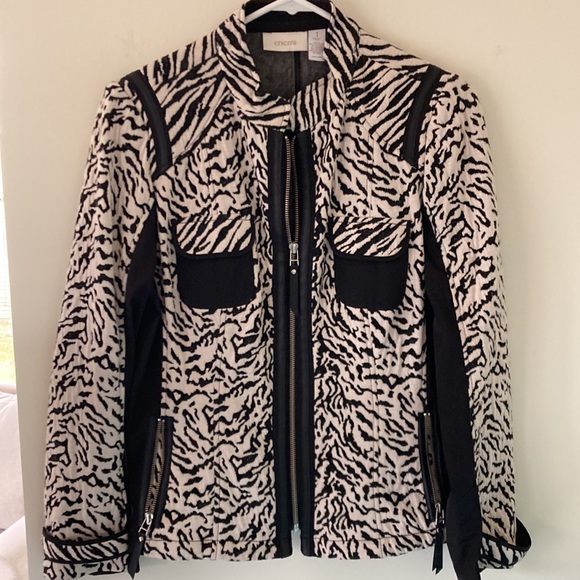 Chico’s animal print stretchy jacket - Picture 4 of 11